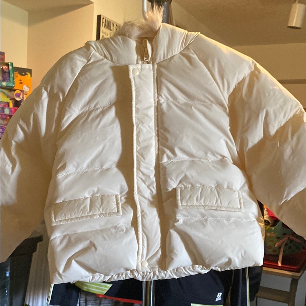 Kids Cream Puffer Jacket